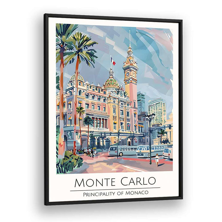 monte carlo-monaco travel posters in Black Plain Frame