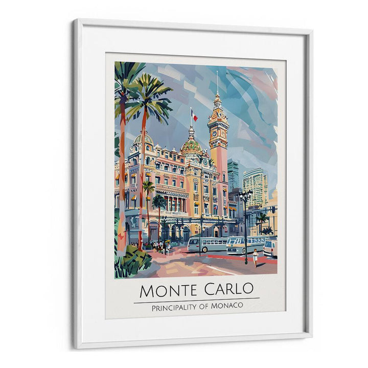 monte carlo-monaco travel posters in White Frame With Mount