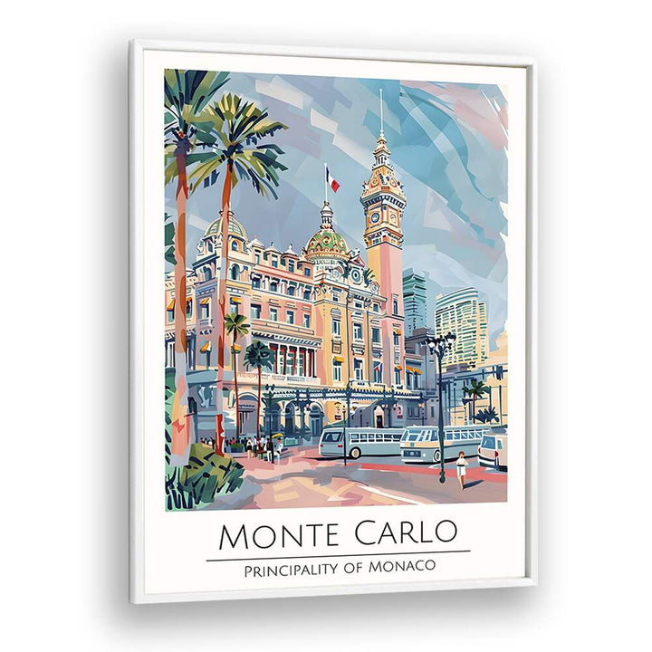 monte carlo-monaco travel posters in White Plain Frame