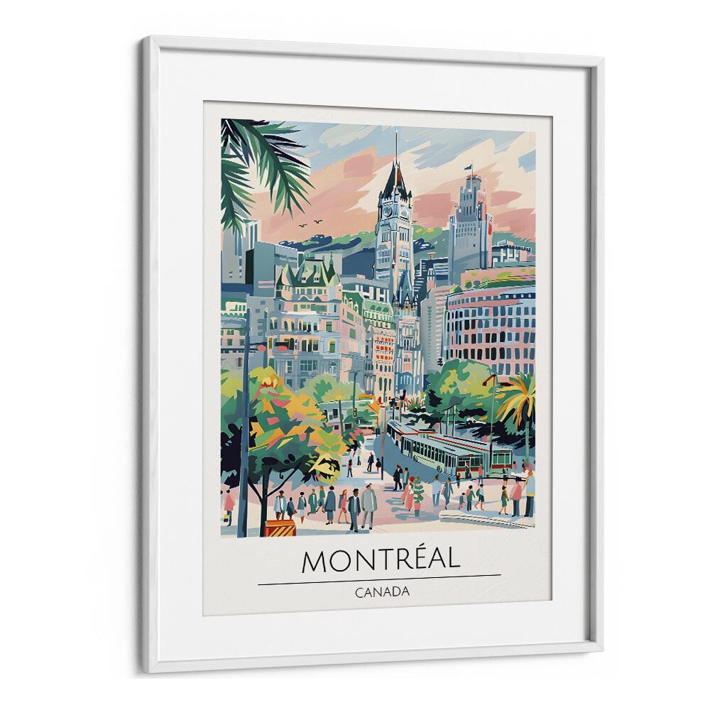 montreal-canada travel posters in White Frame With Mount