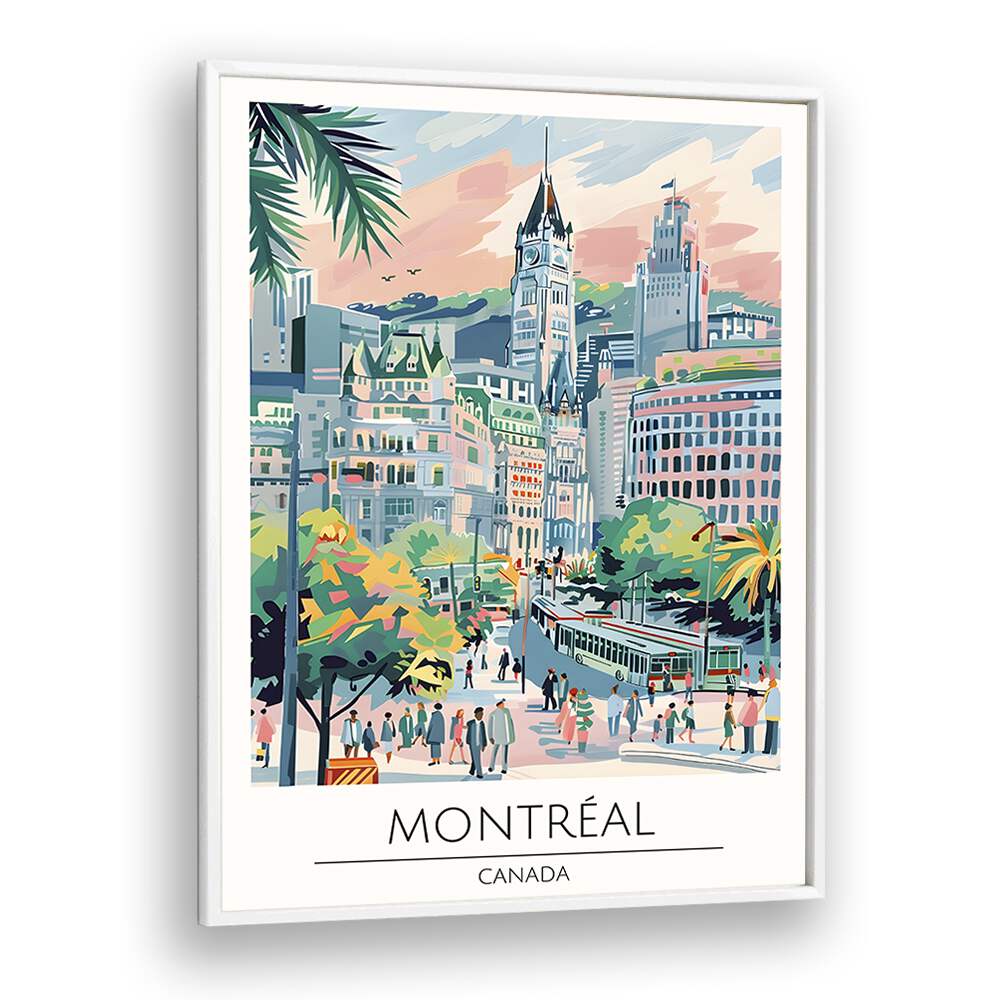 montreal-canada travel posters in White Plain Frame