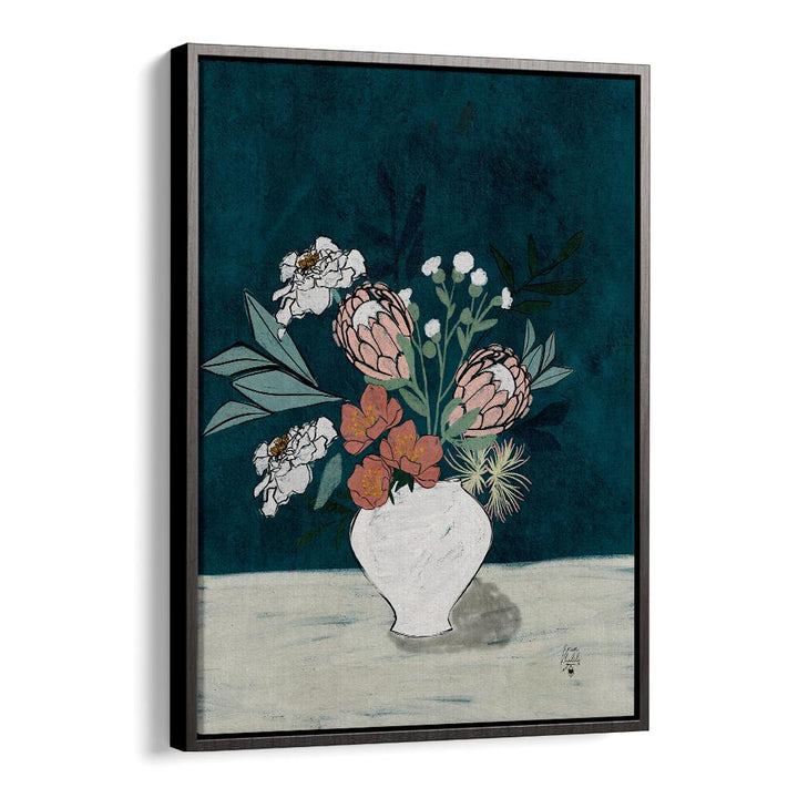  moody floral i botanical flower paintings in Black Floater Frame