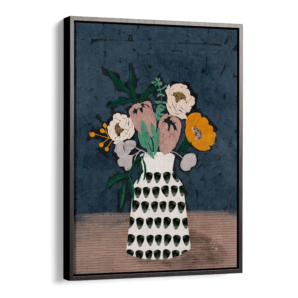 moody floral ii botanical flower paintings in Black Floater Frame