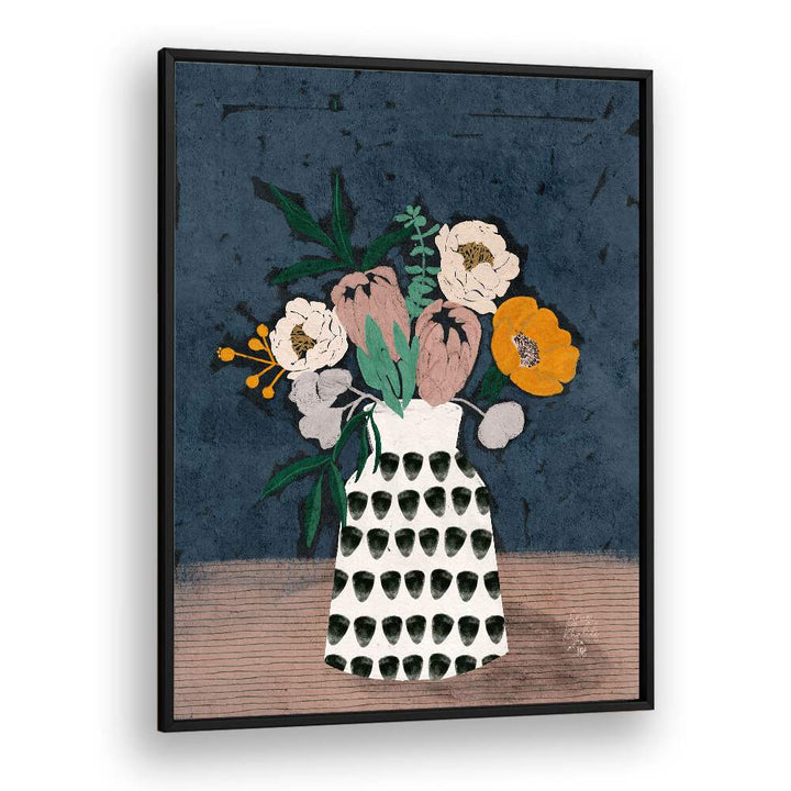 moody floral ii botanical flower paintings in Black Plain Frame