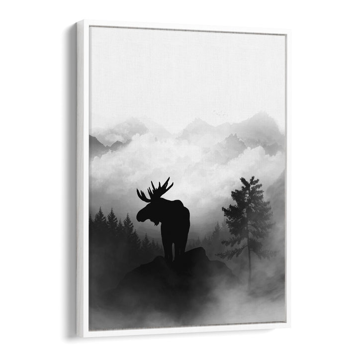 moose by gabriella roberg wildlife paintings wildlife posters in White Floater Frame