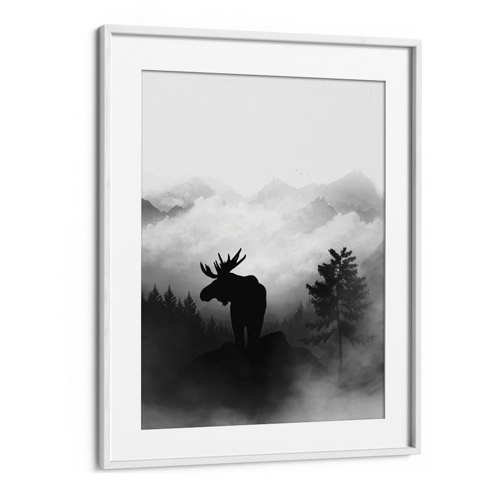 mooseby gabriella roberg wildlife paintings wildlife posters in White Frame With Mount