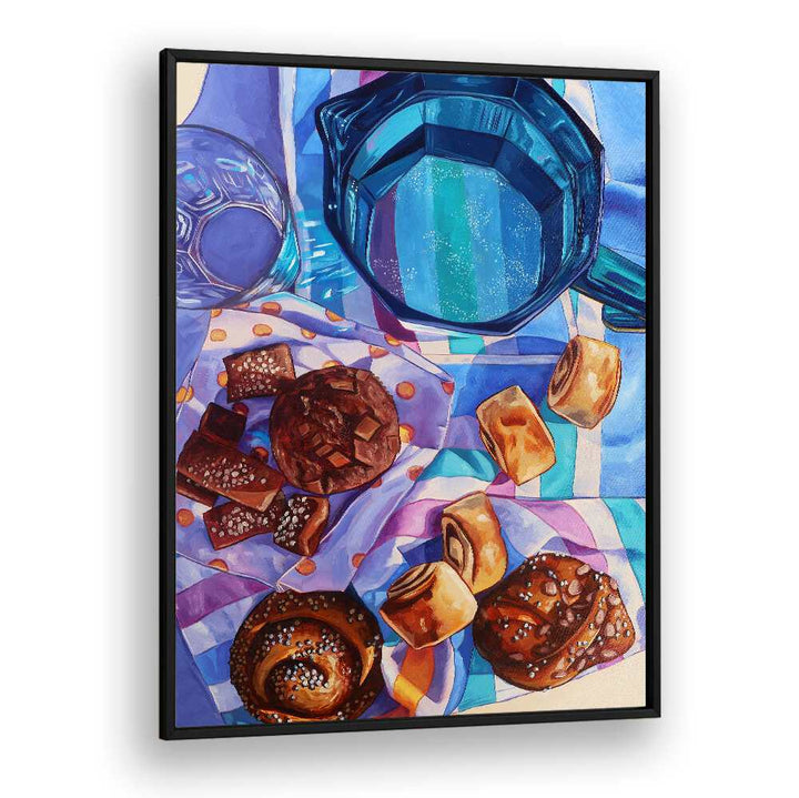 morning on a day off kitchen posters in Black Plain Frame