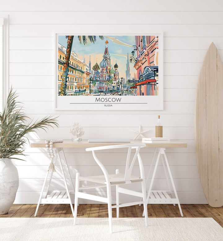 moscow city-russia travel posters Artwork II placed on a Wall 