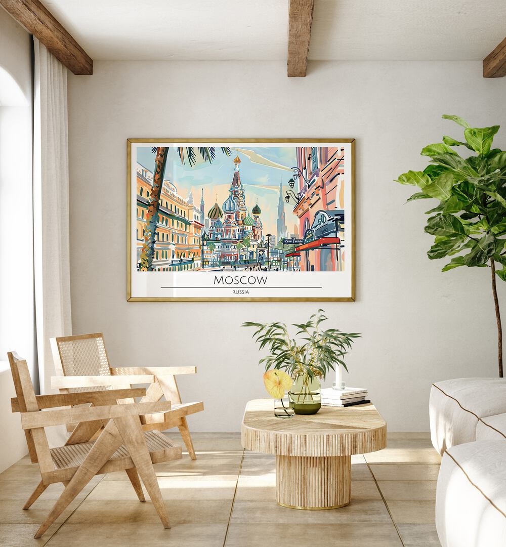 moscow city-russia travel posters Artwork IV placed on a Wall 