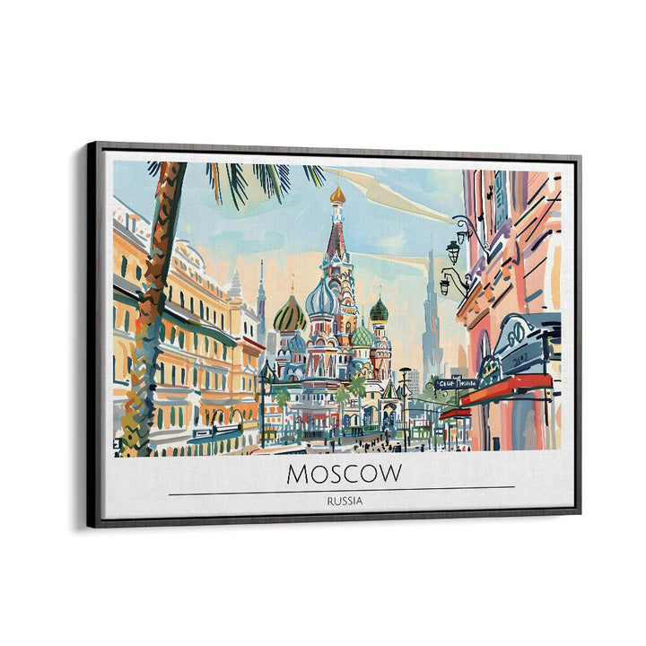 moscow city-russia travel posters in Black Floater Frame