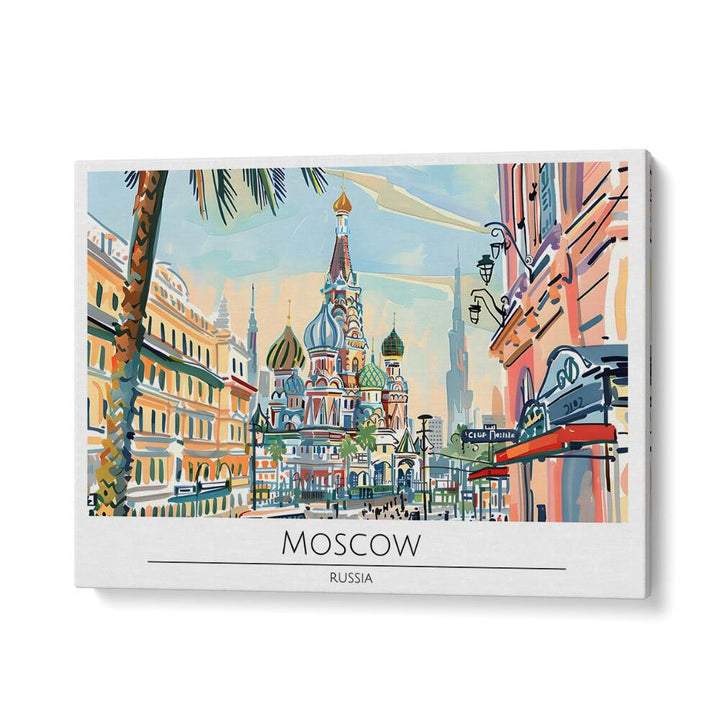 moscow city-russia travel posters in Gallery Wrap