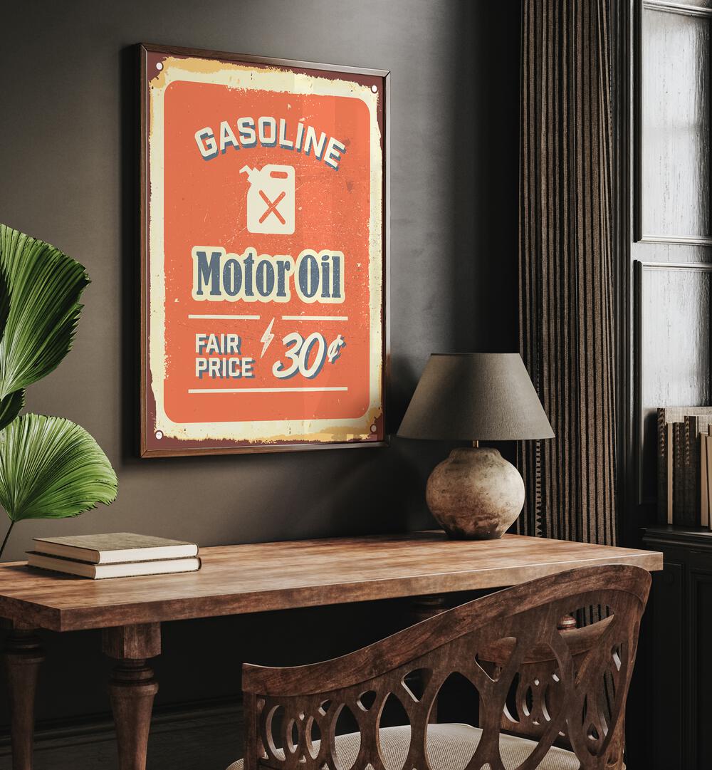 motor oil car poster Artwork I placed on a Wall 