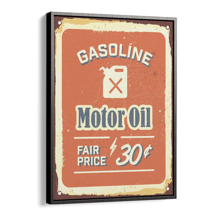 motor oil car poster in Black Floater Frame