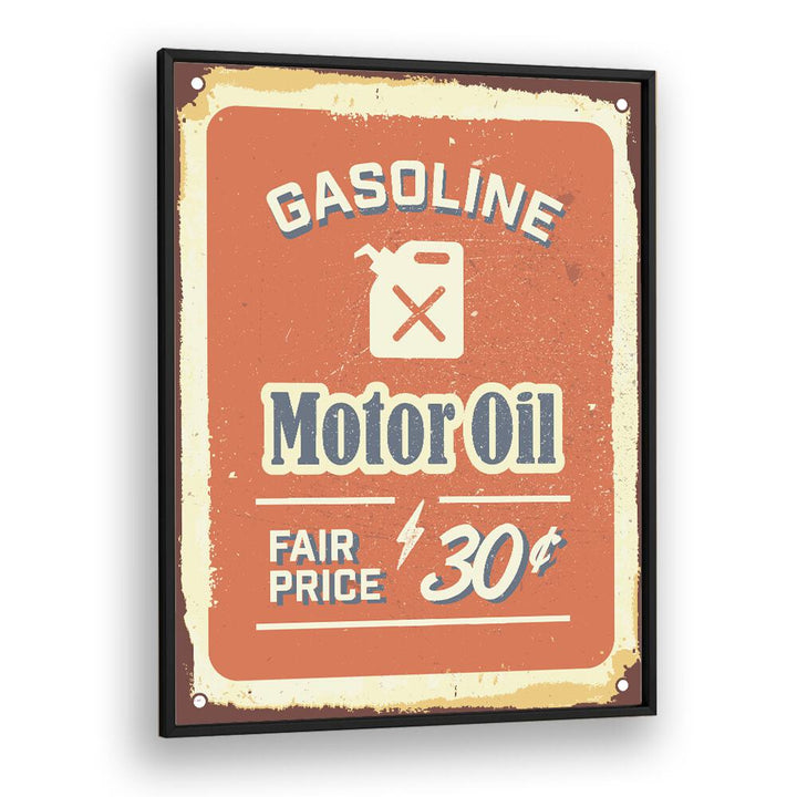 motor oil car poster in Black Plain Frame