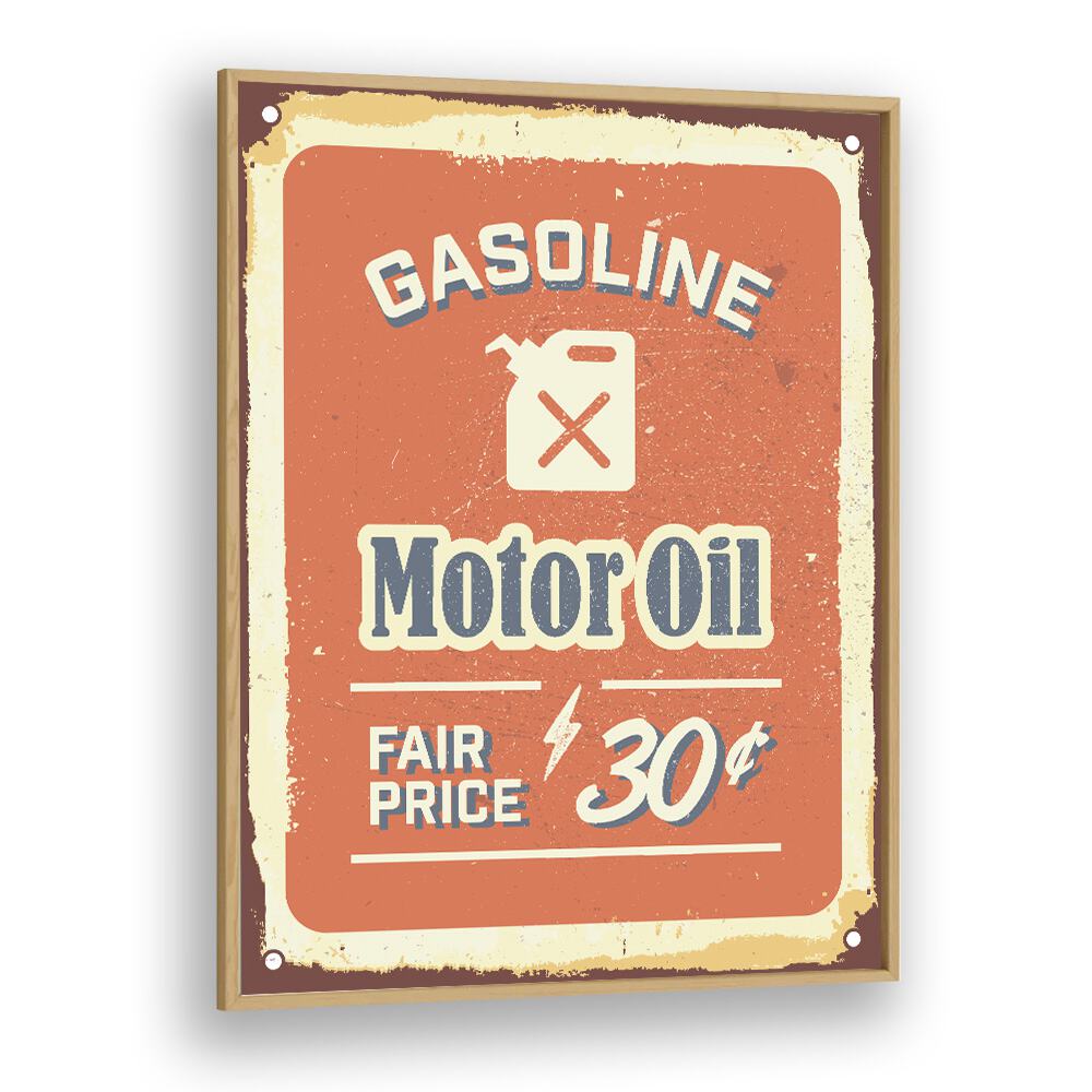 motor oil car poster in Oak Wood Plain Frame