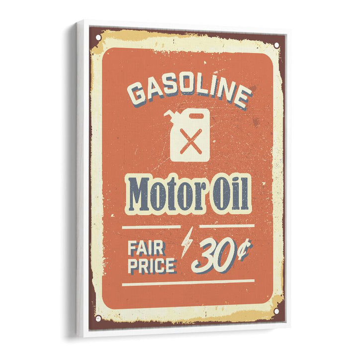 motor oil car poster in White Floater Frame