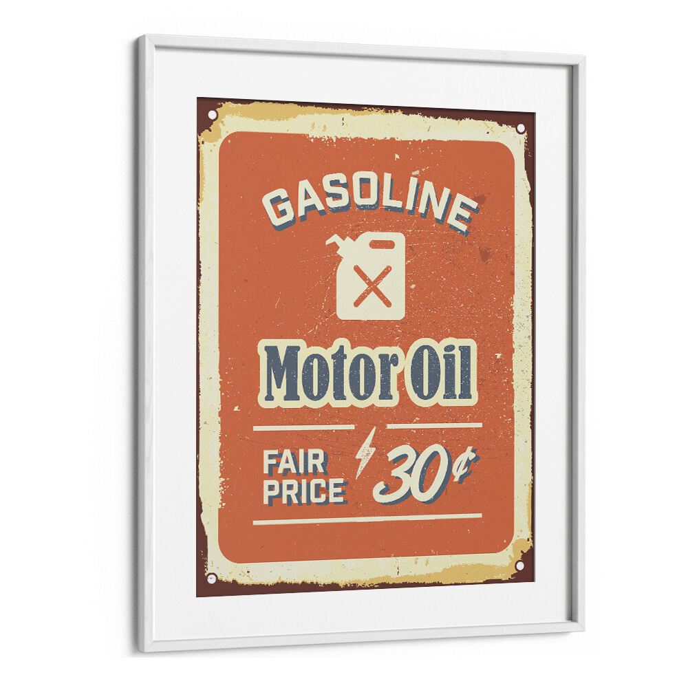 motor oil car poster in White Frame With Mount