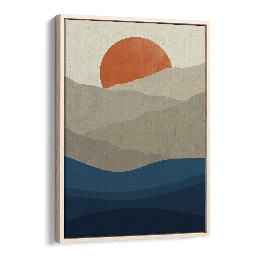 mountains I by jay stanley landscape art prints landscape paintings in Oak Wood Floater Frame