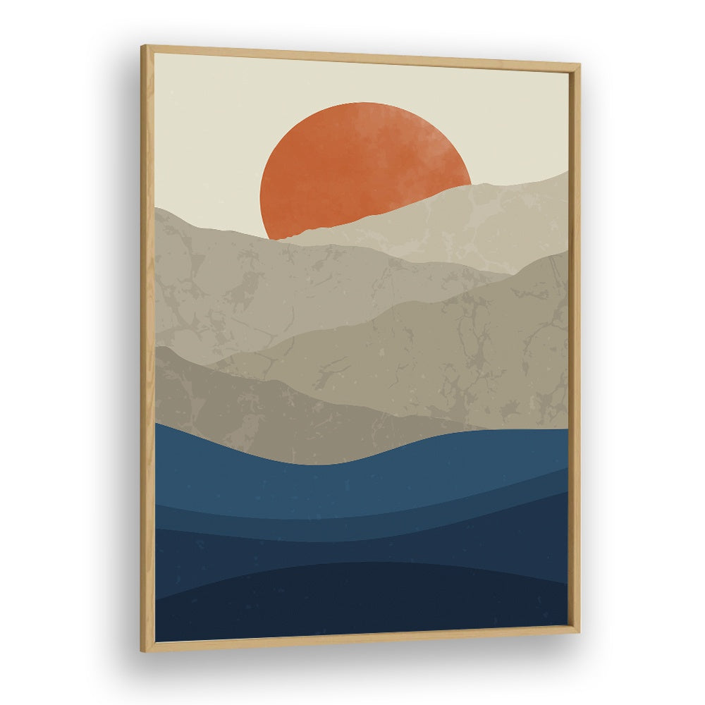 mountains I by jay stanley landscape art prints landscape paintings in Oak Wood Plain Frame