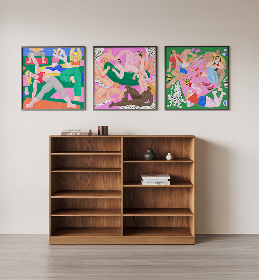 POETIC MOVEMENTS SET , SET OF 3 PAINTINGS