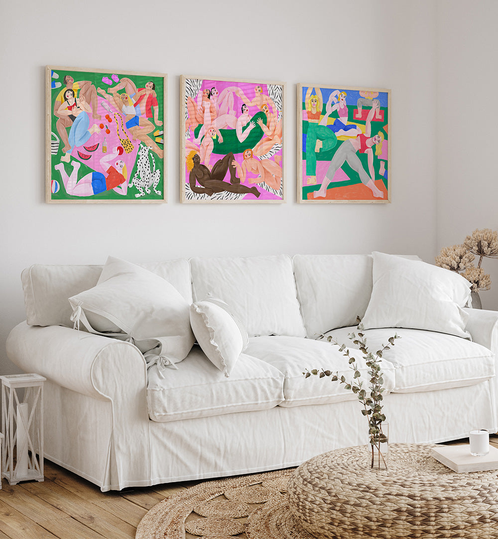 POETIC MOVEMENTS SET , SET OF 3 PAINTINGS