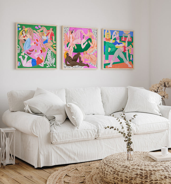 POETIC MOVEMENTS SET , SET OF 3 PAINTINGS