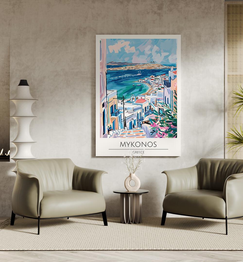 mykonos-greece travel posters Artwork I placed on a Wall