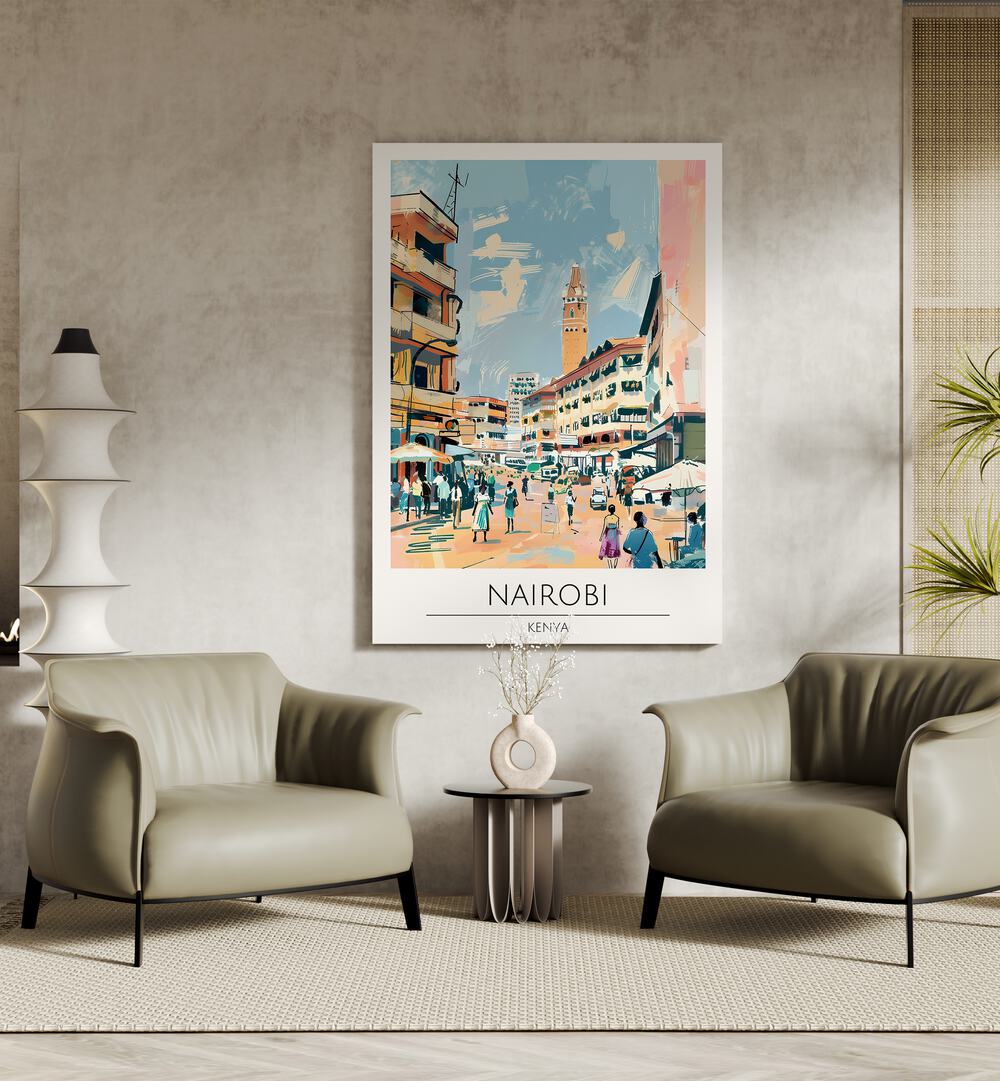 nairobi-kenya travel posters Artwork I placed on a Wall