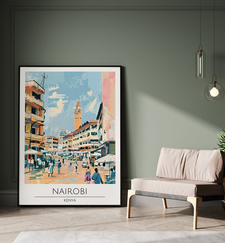 nairobi-kenya travel posters Artwork II placed on a Wall