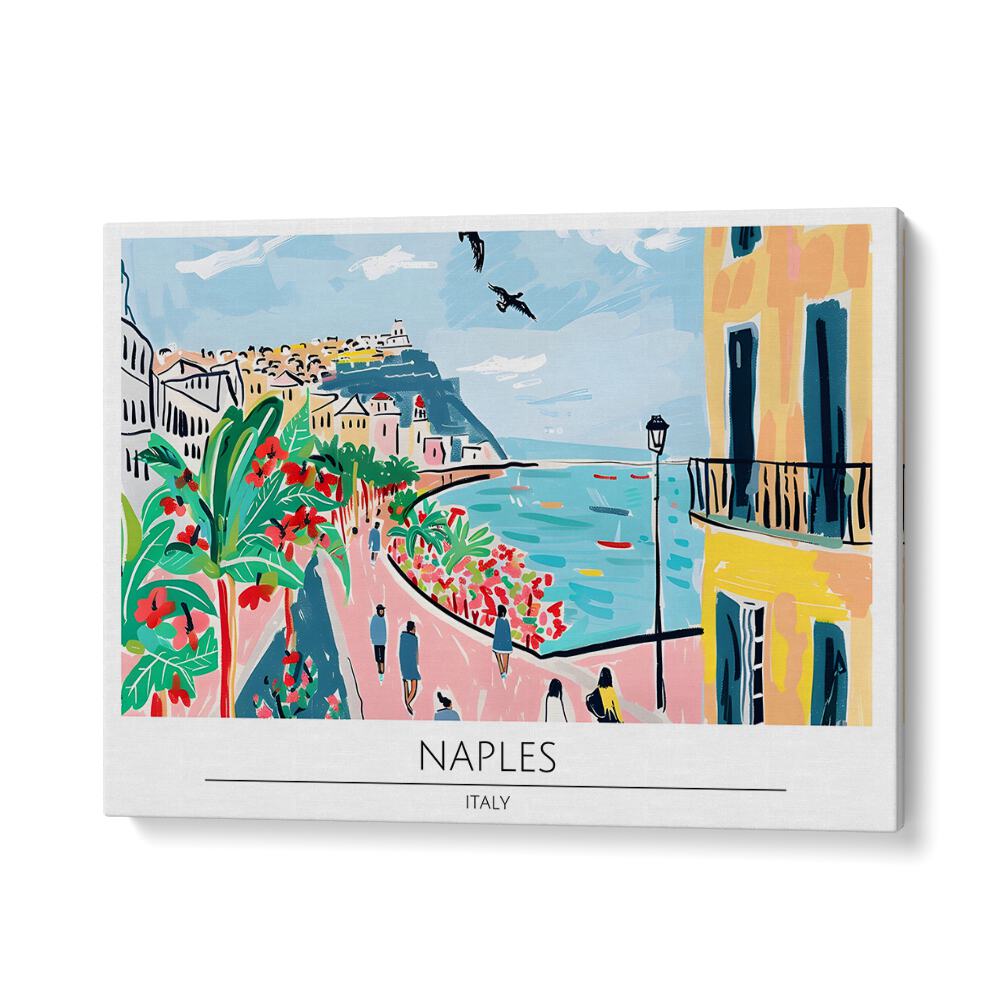 naples city-italy travel posters in Gallery Wrap