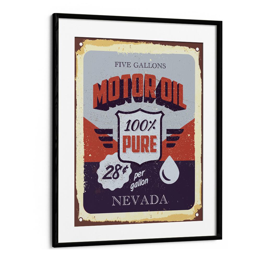 nevada oil car poster in Black Frame With Mount