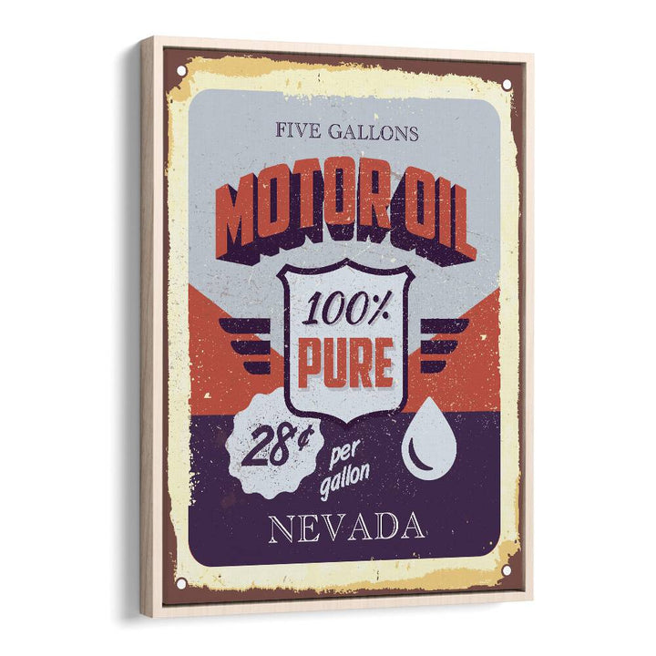 nevada oil car poster in Oak Wood Floater Frame