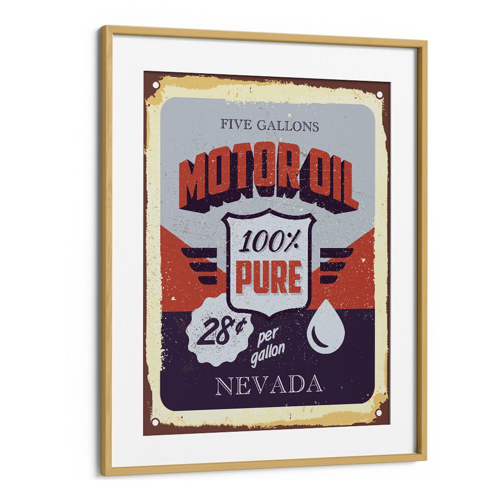 nevada oil car poster in Oak Wood Frame With Mount