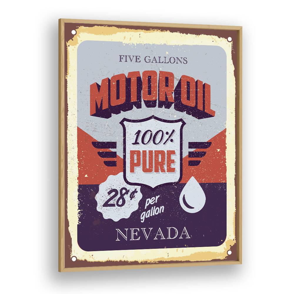 nevada oil car poster in Oak Wood Plain Frame