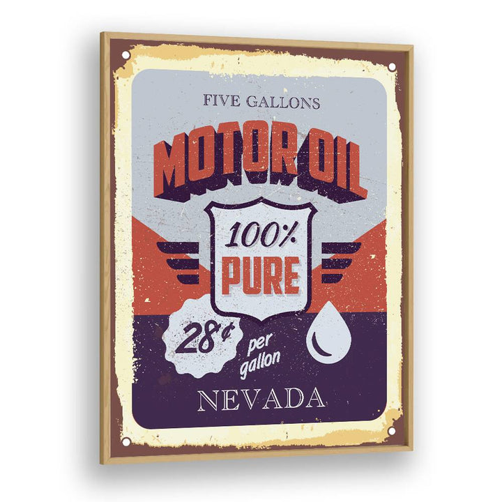 nevada oil car poster in Oak Wood Plain Frame