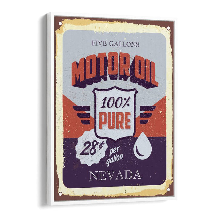 nevada oil car poster in White Floater Frame