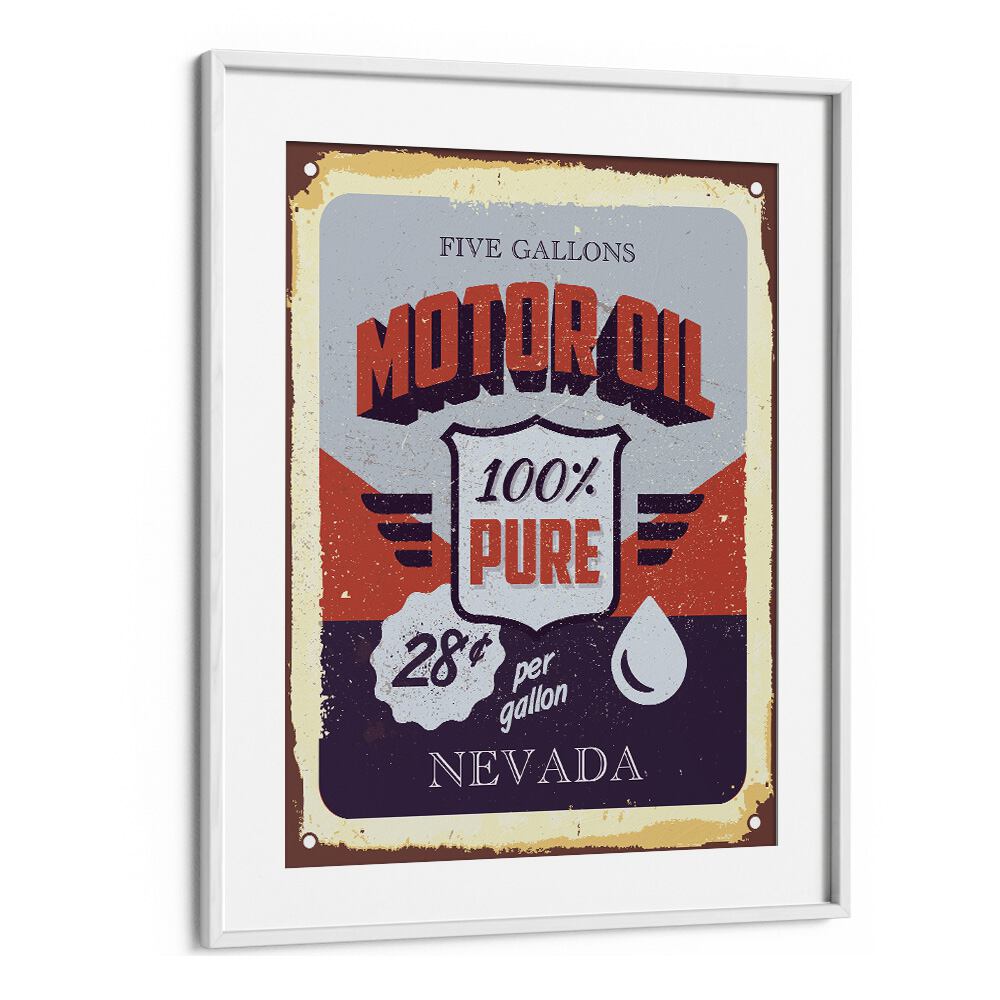 nevada oil car poster in White Frame With Mount