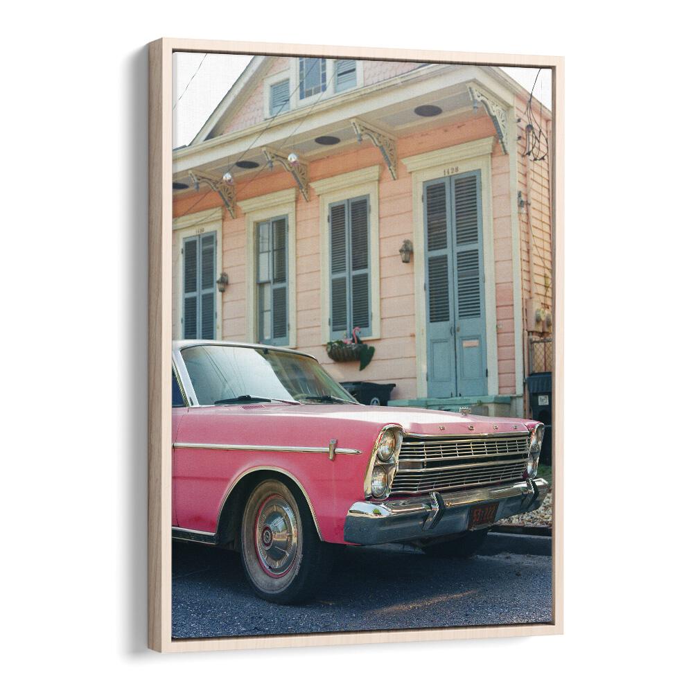 new orleans ride car poster in Oak Wood Floater Frame