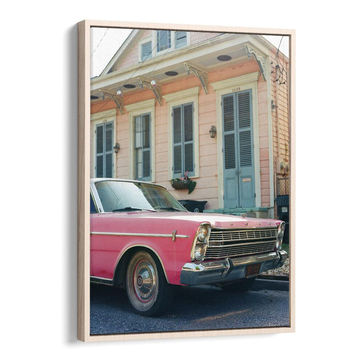 new orleans ride car poster in Oak Wood Floater Frame