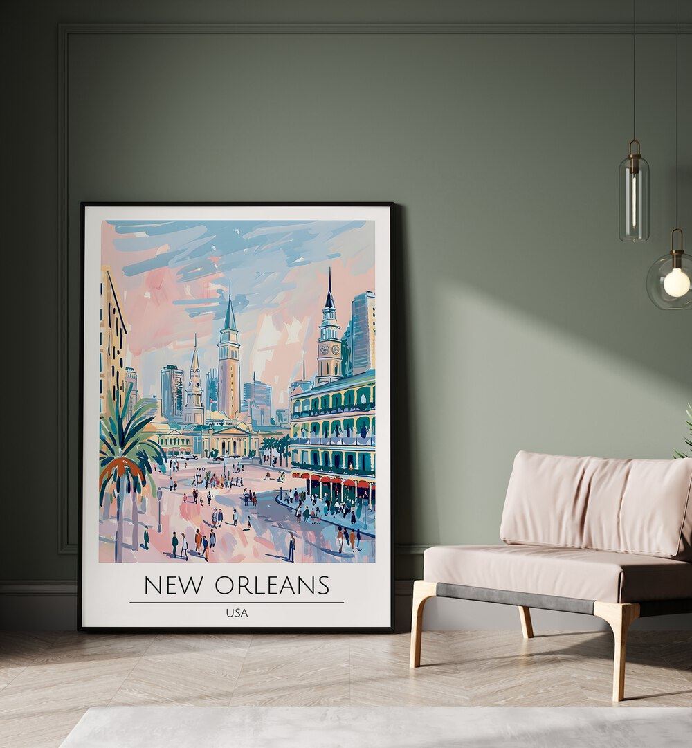 new orleans-usa travel posters Artwork I placed on a Wall