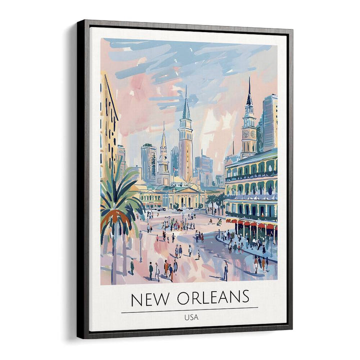 new orleans-usa travel posters in Black Floater Frame