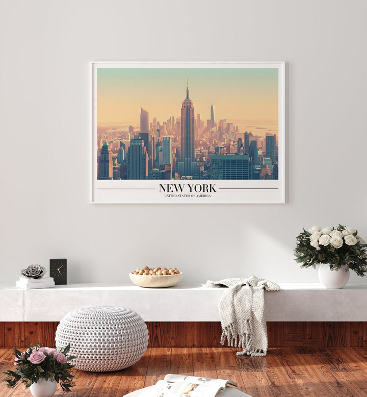 new york city I travel posters Artwork III placed on a Wall 