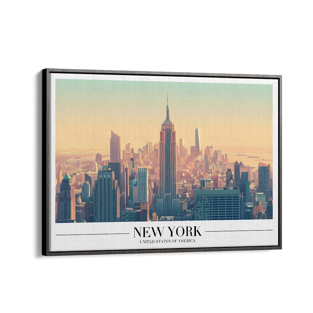 new york city I travel posters in Black Floater Frame