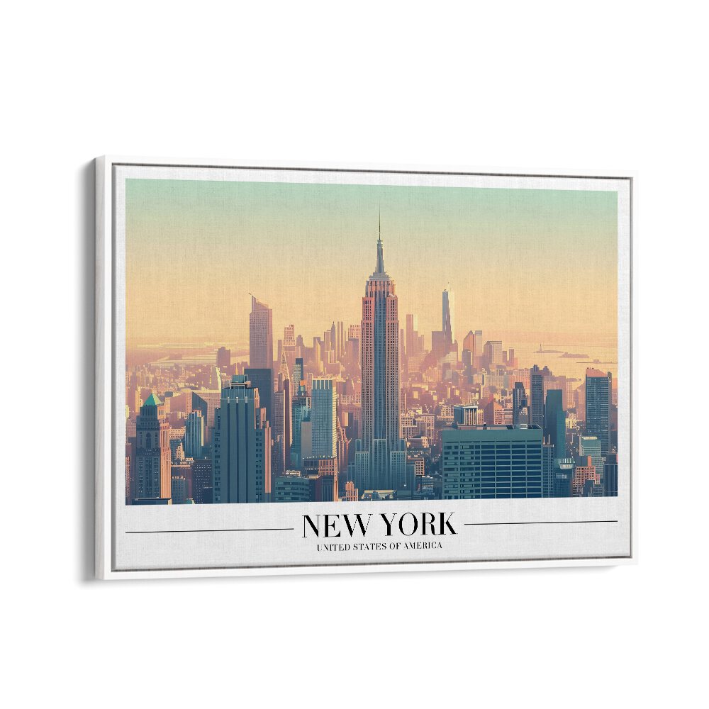 new york city I travel posters in White Floater Frame