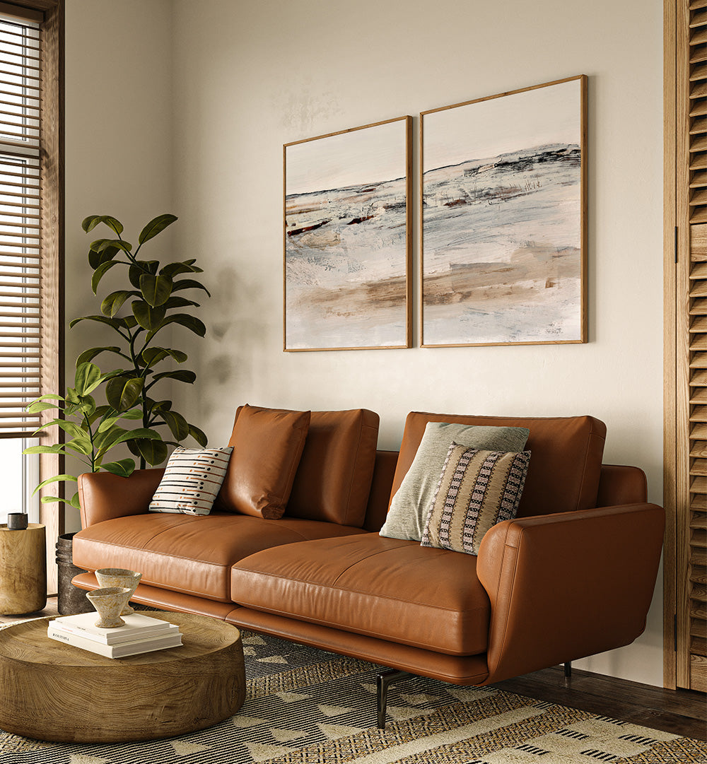 COUNTRY SIDE ABSTRACT , SET OF 2 PAINTINGS