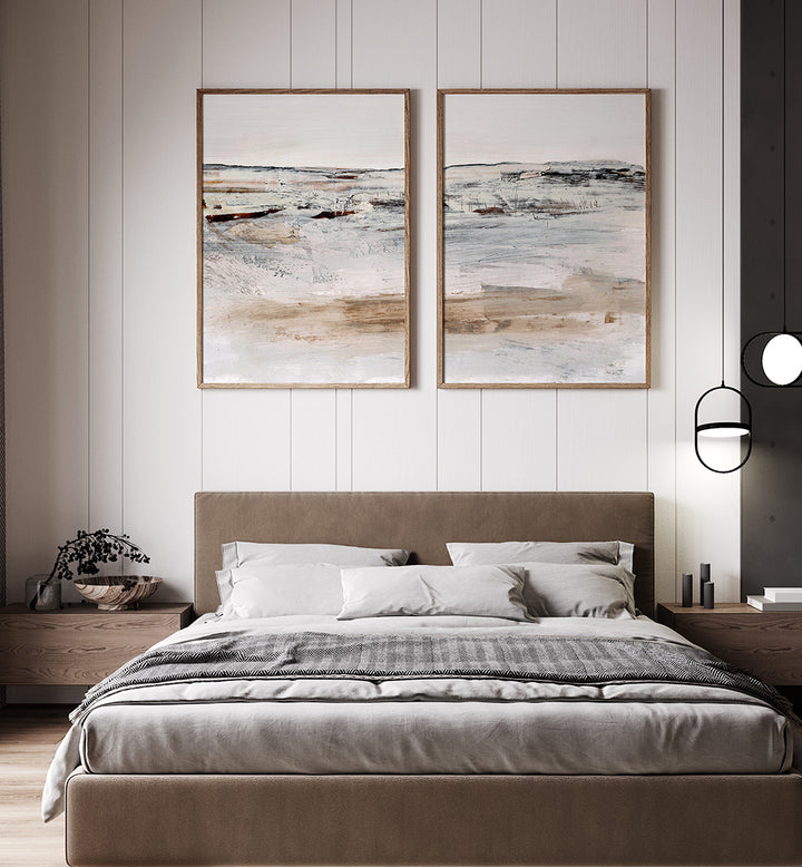 COUNTRY SIDE ABSTRACT , SET OF 2 PAINTINGS