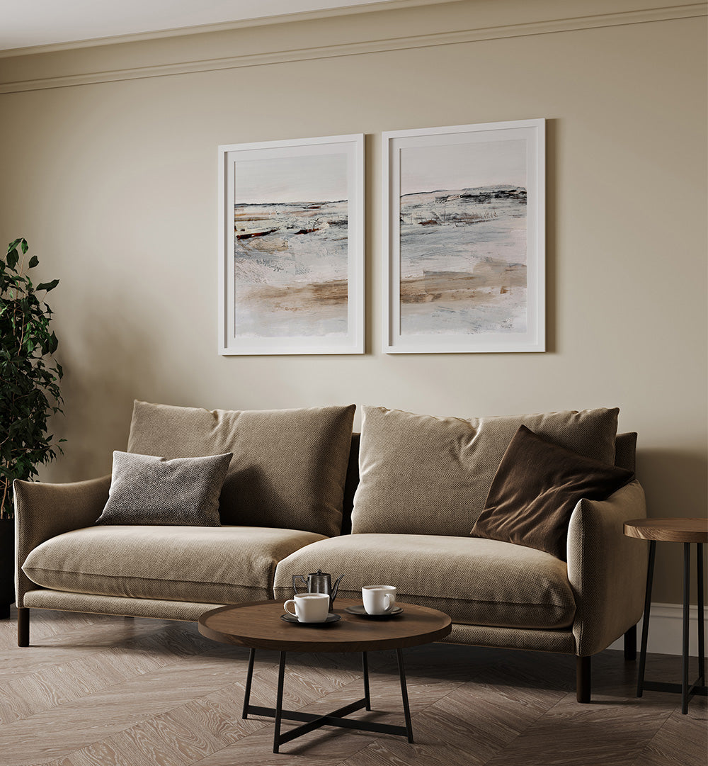 COUNTRY SIDE ABSTRACT , SET OF 2 PAINTINGS