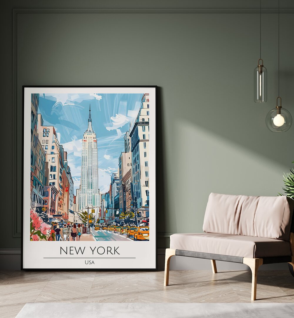 newyork-usa travel posters Artwork II placed on a Wall