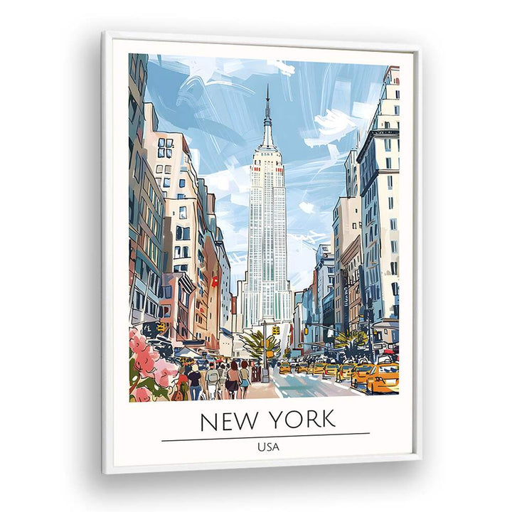 newyork-usa travel posters in White Plain Frame