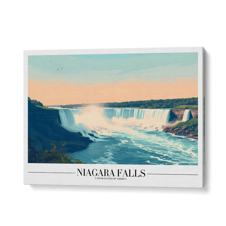 niagara falls travel posters in Gallery Wrap